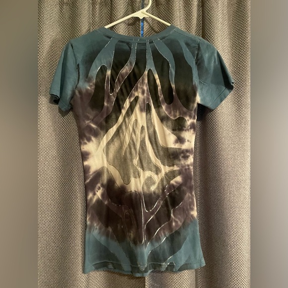 Sugar and Rox Distressed Striped T-Shirt - Picture 2 of 5